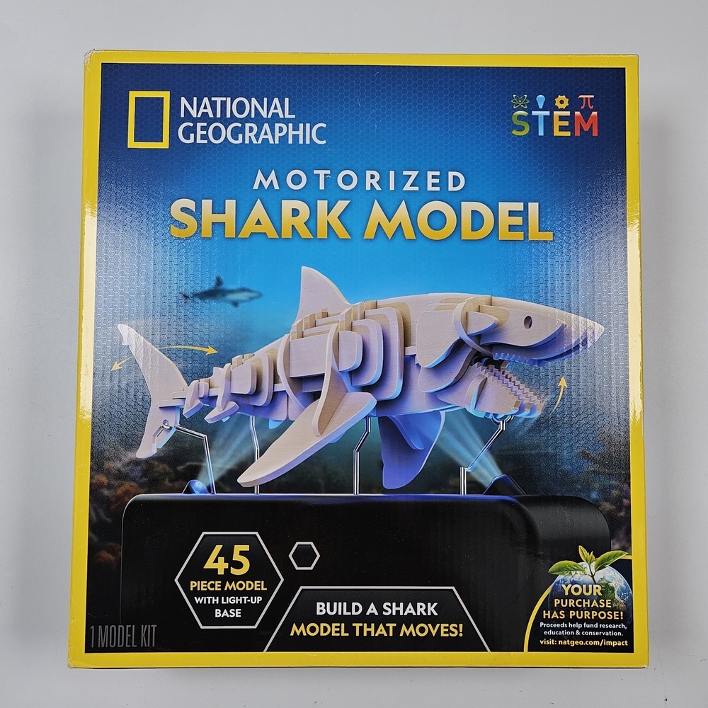National Geographic Motorized Shark Model 3D Puzzle 45 Pieces 3D‎ STEM Learning